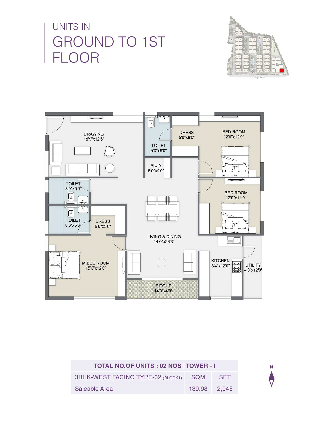 Tower F 3BHK
